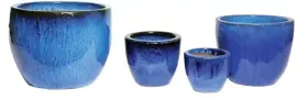 Mcollections bloempot egg geglazuurd 22x21 cm blauw kopen?