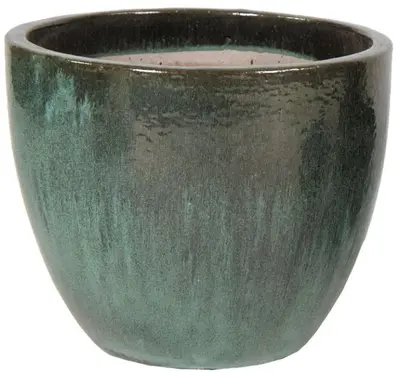 Mcollections Bloempot Egg Geglazuurd – Ø60 × H52 cm – Mosgroen - afbeelding 1