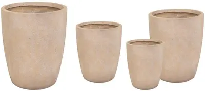 Mcollections Bloempot Egg Texas– Ø42 x H52 – Clayfibre – Zand - afbeelding 1