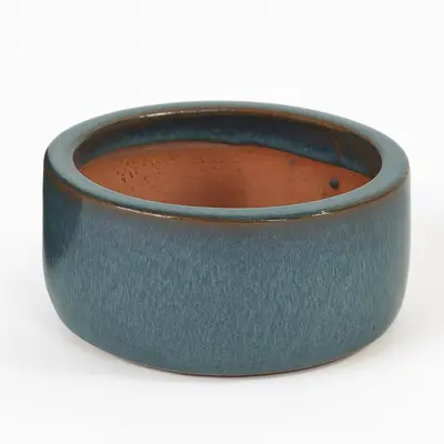 Mcollections Bloempot Geglazuurd – 21 x 10 cm – Mosgroen - afbeelding 1