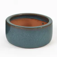 Mcollections Bloempot Geglazuurd – 21 x 10 cm – Mosgroen - afbeelding 1