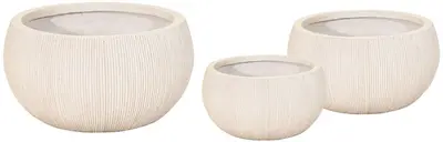 Mcollections Bloempot Nora Bullet Bowl– Clayfibre  - Ø31 x H15.5 – Desert - afbeelding 1