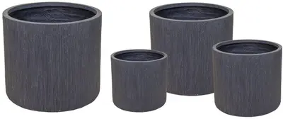 Mcollections Bloempot Nora Egg – Clayfibre  - Ø32 x H31 – Luxe Grafiet - afbeelding 1