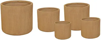 Mcollections Bloempot Nora Egg – Clayfibre  - Ø39 x H38 – Luxe Camel  - afbeelding 1