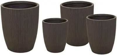 Mcollections Bloempot Nora Egg Hoog – Clayfibre  - Ø36 x H46 – Coffee - afbeelding 1