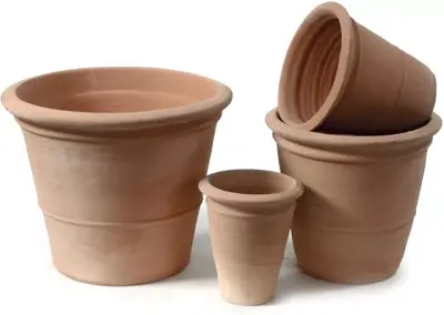 Mcollections Bloempot Stan met Ring – Ø24 × H23 cm – Terracotta - afbeelding 1