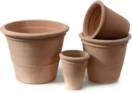 Mcollections Bloempot Stan met Ring – Ø24 × H23 cm – Terracotta - afbeelding 1