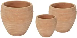 Mcollections Bloempot Stripes – Ø34 x H31 – Terracotta – Whitewash kopen?