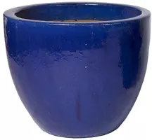 Mcollections bloempot sumba egg geglazuurd blue 60x52 cm - afbeelding 1