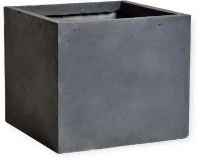 Mcollections Plantenbak Kubus – 44 × 44 × 38 cm – Clayfibre – Lood - afbeelding 1