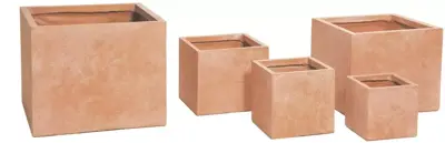 Mcollections plantenbak kubus clayfibre 55x55x46 cm terra - afbeelding 1