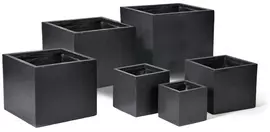 Mcollections plantenbak kubus clayfibre 75x75x75 cm zwart - afbeelding 1