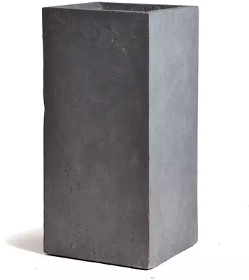 Mcollections plantenbak kubus clayfibre hoog 40x40x78 cm grijs - afbeelding 1
