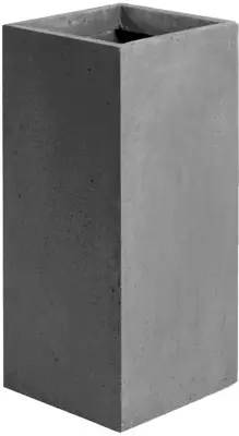 Mcollections plantenbak kubus clayfibre hoog 40x40x80 cm lood - afbeelding 1