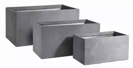 Mcollections Terrasafscheiding Plantenbak – 60 x 30 x 30 cm – Clayfibre – Grijs - afbeelding 1