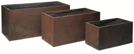 Mcollections terrasafscheiding plantenbak texas clayfibre 100x45x45 cm roest kopen?