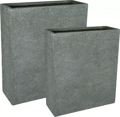 Mcollections Terrasafscheiding Plantenbak Utah – 80 x 30 x 92 cm – Clayfibre – Groen - afbeelding 1