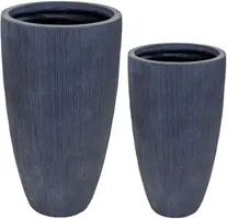 Mcollections Vaas Nora Egg Hoog – Ø44 x H77 – Clayfibre – Grafiet - afbeelding 1