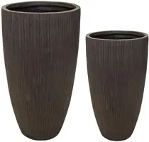 Mcollections Vaas Nora Egg Hoog – Clayfibre  - Ø34 x H66 – Coffee - afbeelding 1