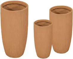 Mcollections Vaas Nora Egg Hoog – Clayfibre  - Ø44 x H77 – Camel - afbeelding 1