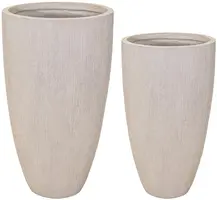 Mcollections Vaas Nora Egg Hoog – Clayfibre  - Ø44 x H77 – Zand  - afbeelding 1