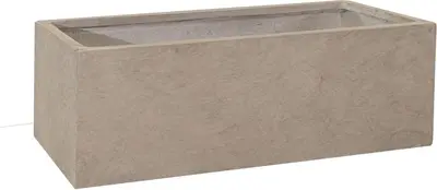 Mega Collections Balkonbak Clayfibre - L40 x B17,2 x H17,2 cm - Zand - afbeelding 1