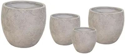 Mega Collections Bloempot Arizona Bullet Sand - Clayfibre – Ø44 x H39cm – Zand - afbeelding 1