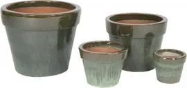 Mega Collections Bloempot Basic geglazuurd  Ø18x16 cm mos - afbeelding 2