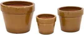 Mega Collections Bloempot Basic Geglazuurd Ø38xH30 cm Honinggeel - afbeelding 1