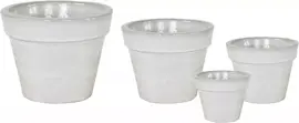 Mega Collections Bloempot Basis Geglazuurd Ø27xH20 cm Wit - afbeelding 1