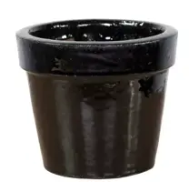 Mega Collections Bloempot Basis Geglazuurd Ø47xH39 cm Zwart - afbeelding 1