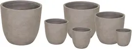 Mega Collections Bloempot Egg - Clayfibre – Ø45 x H43 cm – (Sand) Bruin - afbeelding 1
