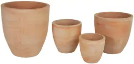 Mega Collections Bloempot Egg Hoog - Ø25 x H25 cm - Terracotta Whitewash - afbeelding 1