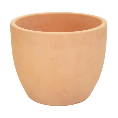 Mega Collections Bloempot Egg Terracotta - Ø40 x H33 cm - Whitewash - afbeelding 1