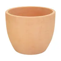 Mega Collections Bloempot Egg Terracotta - Ø40 x H33 cm - Whitewash - afbeelding 1