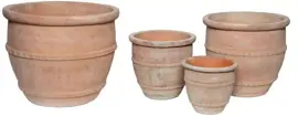 Mega Collections Bloempot Greek Egg - Ø58 x H51 cm - Terracotta Whitewash - afbeelding 1