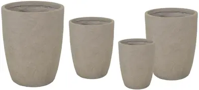 Mega Collections Bloempot High Sand - Clayfibre – Ø28 x H38cm – Zand - afbeelding 1