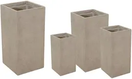 Mega Collections Bloempot Kubus Cubihi - Clayfibre - 19,8x23x50 - Zand - afbeelding 1