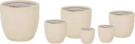 Mega Collections Bloempot Nora Egg Pot – Ø39 x H38 cm – Desert (Beige) - afbeelding 1