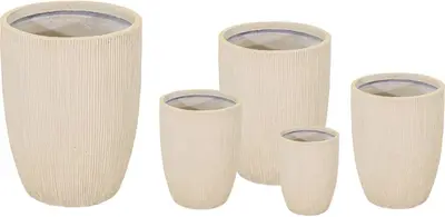 Mega Collections Bloempot Nora Nora Egg Pot Hoog – Ø57 x H67 cm – Desert (Beige)