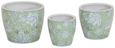 Mega Collections bloempot Qing egg klein 21x19cm groen/blauw