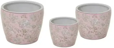 Mega Collections Bloempot Qing Egg Small – Ø16xH16 cm – Roze/Bruin