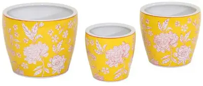 Mega Collections Bloempot Qing Egg Small – Ø21xH19 cm – Yellow/Red