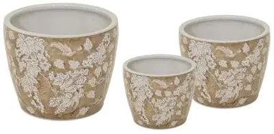 Mega Collections Bloempot Qing Egg Small – Ø26xH21 cm – Taupe/Bruin