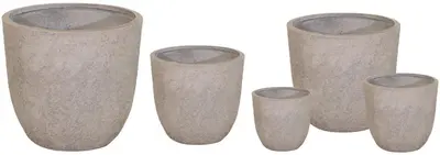 Mega Collections Bloempot Sand - Clayfibre – Ø32 x H31cm – Zand - afbeelding 1