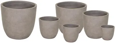 Mega Collections Bloempot Sand - Clayfibre – Ø62 x H62cm – Zand - afbeelding 1