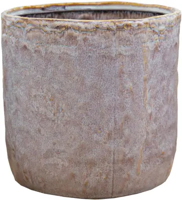 Mega Collections Bloempot Village – Ø12.5xH12 cm - Parelwit