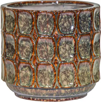 Mega Collections Bloempot Viva Cylinder Ø18x17cm Bruin