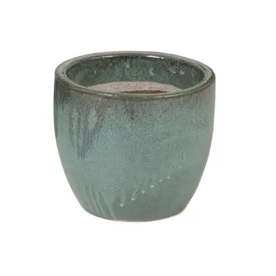 Mega Collections Geglazuurde Bloempot Egg Ø22x21 cm – Mos groen - afbeelding 1