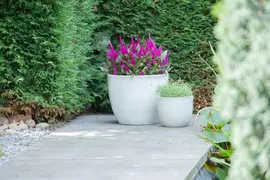 Mega Collections Geglazuurde Bloempot Egg 48x41 cm – Wit - afbeelding 2